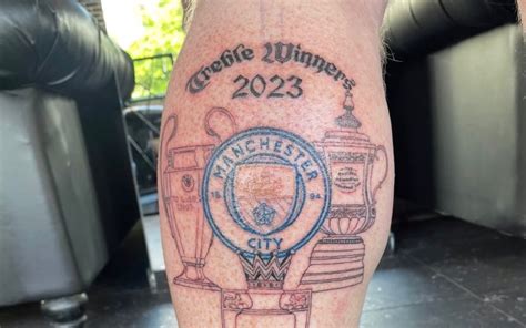 Manchester City Fan Gets Treble Tattoo Before Champions League Final