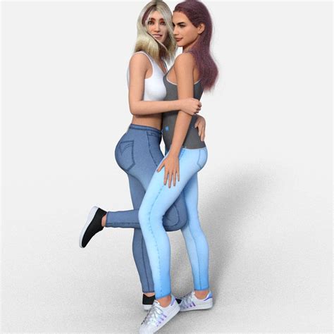 Cute Lesbian Couple Pose Set Three Daz Content By Shadowyartsdirty