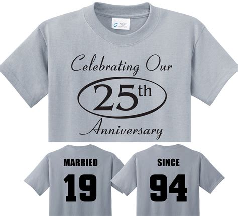 Check here first for unique, remarkable wedding anniversary ideas. 25th SILVER Anniversary gift in Silver Couples T-Shirts ...