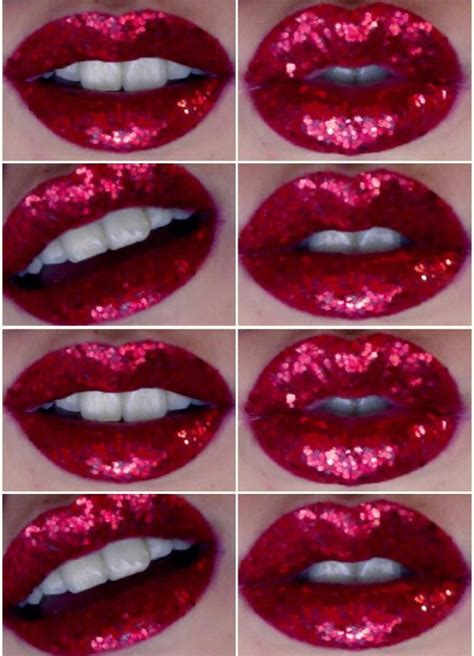 Red Glitter Lips Using Lime Crime Retrofuturist As A Base Their Candy