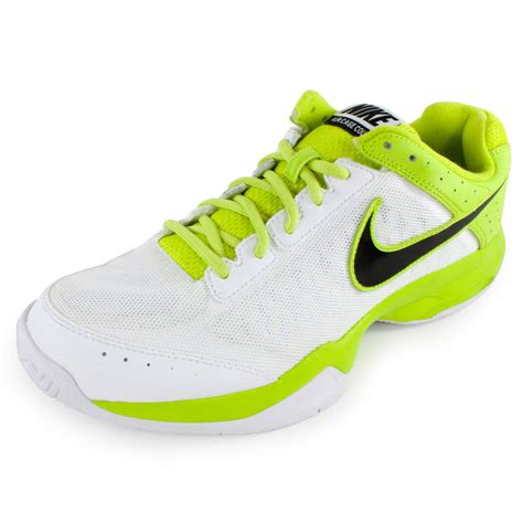 Nike Mens Air Cage Court Tennis Shoes White And Venom Green Tennis