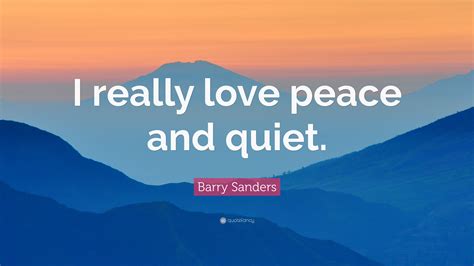 Barry Sanders Quote I Really Love Peace And Quiet