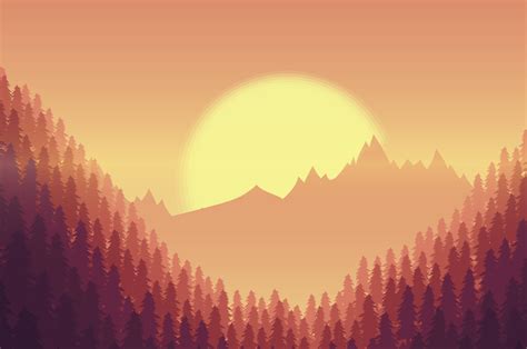 2560x1700 Sunset Minimal Mountains Trees 8k Chromebook Pixel Hd 4k