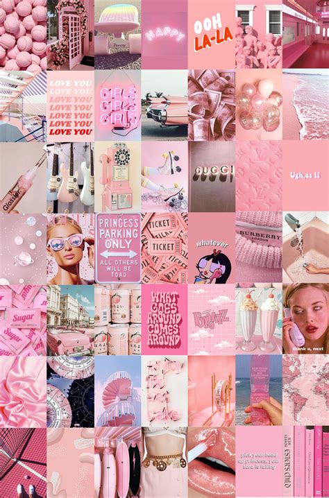 Wall Collage Kit Peach Pink Collage Kit Photo Wall Collage Etsy