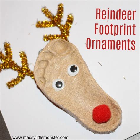 Reindeer Footprint Craft Salt Dough Ornaments Reindeer Footprint Homemade Christmas