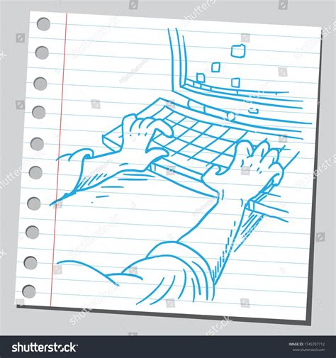 Hands Typing On Computer Keyboard Work Stock Vector Royalty Free