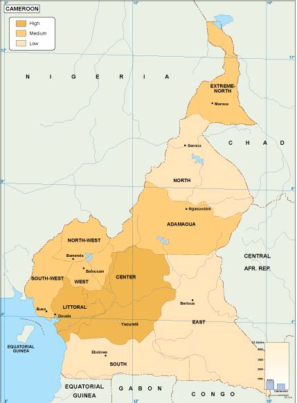 Cameroon Economic Map Eps Illustrator Map Vector World Maps