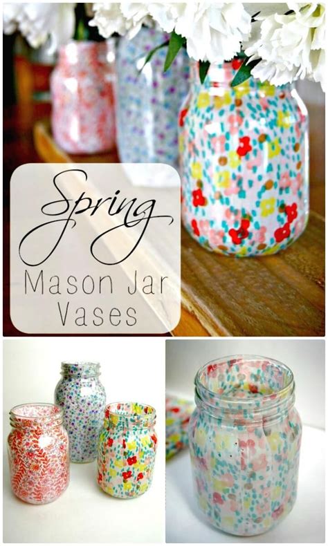 How To Diy Spring Mason Jar Vases 130 Easy Craft Ideas Using Mason