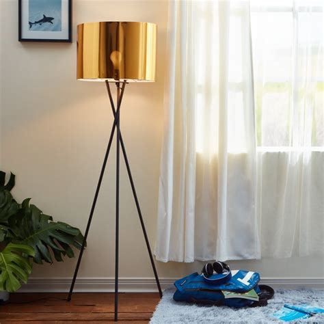 Teamson Design Versanora Cara Tripod Metal Floor Lamp In Gold