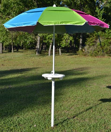 Beach Umbrella Table With Drink Holder Sand Anchor Stools Aughog