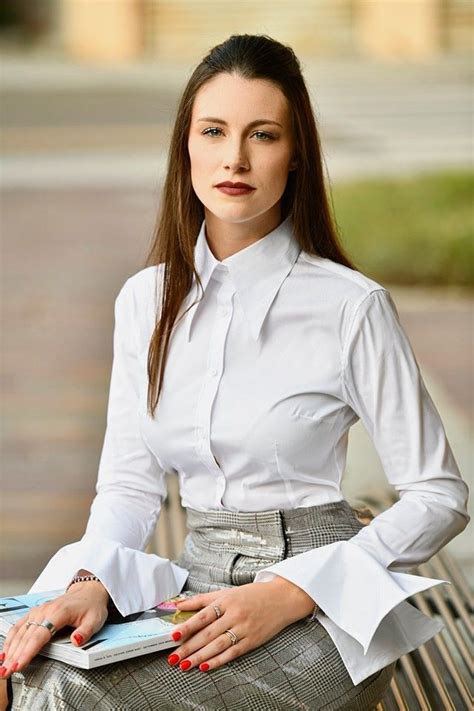 Pin By Magik Dragon On Buttoned Up Ladies High Collar Dress Shirts Women White Blouse High