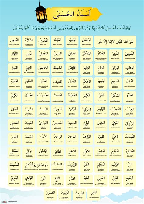 99 Ninety Nine Attributes Names Of Allah Al Asma Ul Husna Artofit