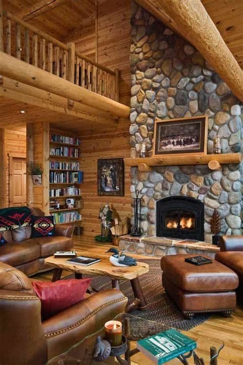 38 Rustic Country Cabins With A Stone Fireplace For A Romantic Get Away