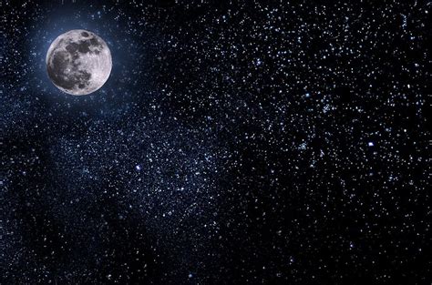 Get Inspired For Night Sky Moon And Stars Hd Wallpaper Wallpaper
