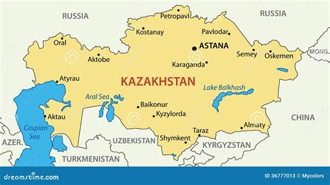 Republic Of Kazakhstan Vector Map Stock Photos Image 36777013