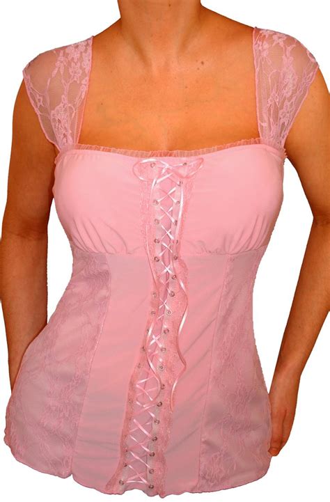 Pink Lace Up Top Made In Usa Plus Size Corset Plus Size Corset Tops