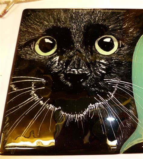 Black Cat Fused Glass Panel Available From My Facebook Page Lynne Day