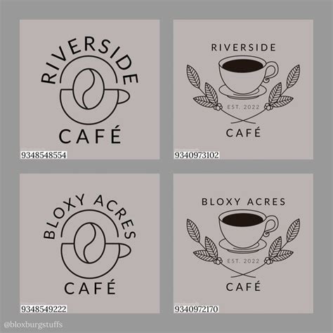 Codes For The Coffee Shop In Bloxburg Cafe Decal Codes Bloxburg