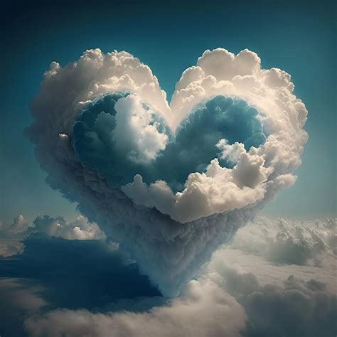 Premium Photo Heart Shaped Cloud Is In The Sky