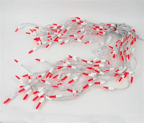Red Led Icicle Lights On White Wire Novelty Lights Inc