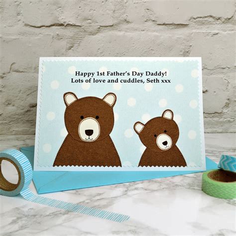 Daddy Bear Personalised First Fathers Day Card By Jenny Arnott Cards