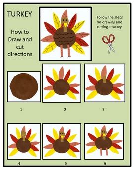 Learn how to draw how to make a turkey hand pictures using these outlines or print just for coloring. Thanksgiving Turkey Drawing and Writing Packet by ...