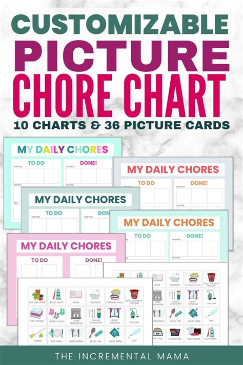 Customizable Picture Chore Chart To Organize Your Kids Daily Schedule