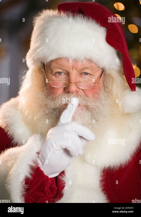 Santa Claus Shushing Stock Photo Alamy