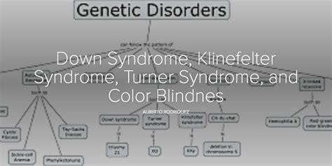 Down Syndrome Klinefelter Syndrome Turner Syndrome And Color Blindnes