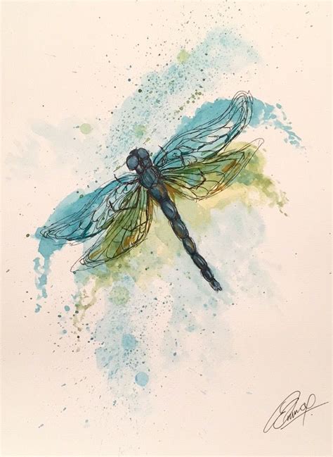 Dragonfly Watercolor Paintings Lit438dld