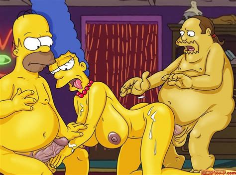 Los Simpsons Marge Homero Y El Tipo De Las Historietas Comics Toon