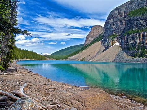 Moraine Lake From Shoreline Trail In Banff National Park Alberta