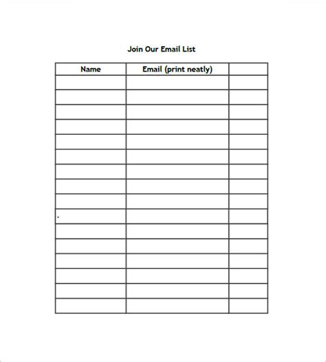 Join Our Email List Template