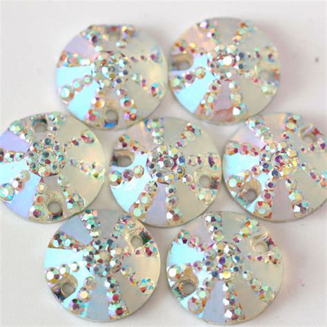 50pcs pack sewing resin round shapes crystals 16mm shape crystal ab flatback sew on rhinestones