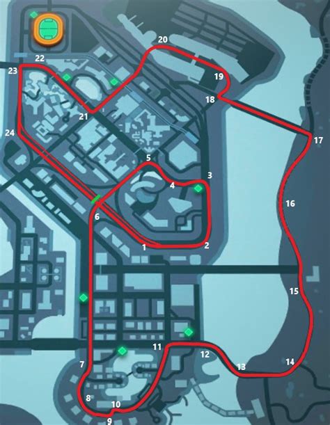 Tried Designing A F1 Like Street Circuit On The Map Of Gangstar Vegas