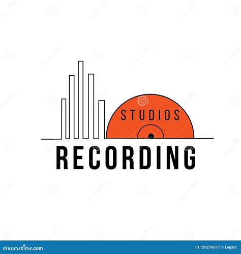 Recording Studio Logo Vinyl Emblem Stock Vector Illustration Of Radio