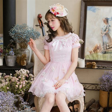 Princess Sweet Lolita Dress Short Sleeved Chiffon Dress Candy Rain