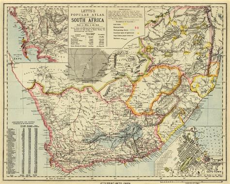 South Africa Map Old Map Of South Africa Archival Etsy