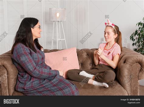Mom Daughter Sitting Image And Photo Free Trial Bigstock