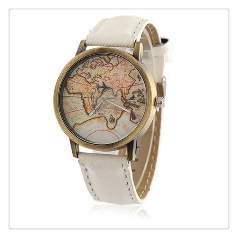 World Map Watch. Travel Gift. Globe watch. Leather watch Earth watch. Men jewelry. Unique Watch 