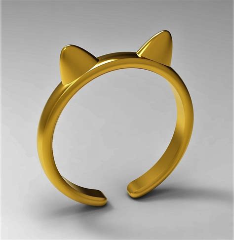 Shining Cat Ears Ring 3d Print Model Cgtrader