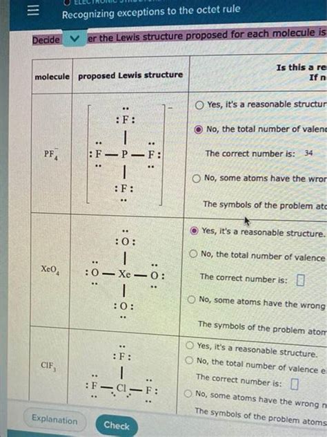 Get Answer Decide Whether The Lewis Structure Proposed For Each