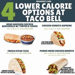 Lower Calorie Options At Taco Bell Mason Woodruff