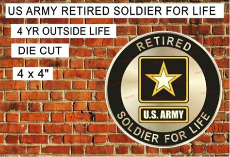 Us Army Retired Soldier For Life Decal Sticker Ebay