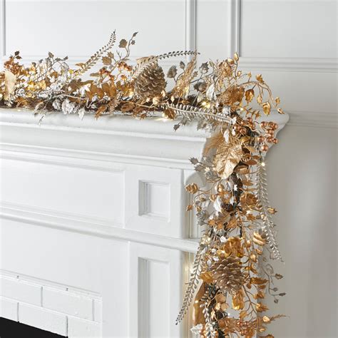 Pre Lit Gold And Silver Garland Brylane Home