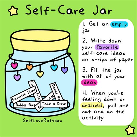 Self Care Jar Activity Self Love Rainbow