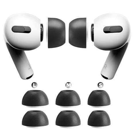 Active noise cancellation and dual beamforming microphones. Memory Foam Replacement Ear Tips Buds For AirPods Pro 2019 ...