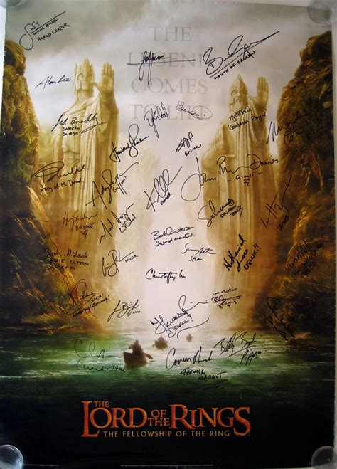 Film Lord Of The Rings Signed Movie Poster Print Autographs