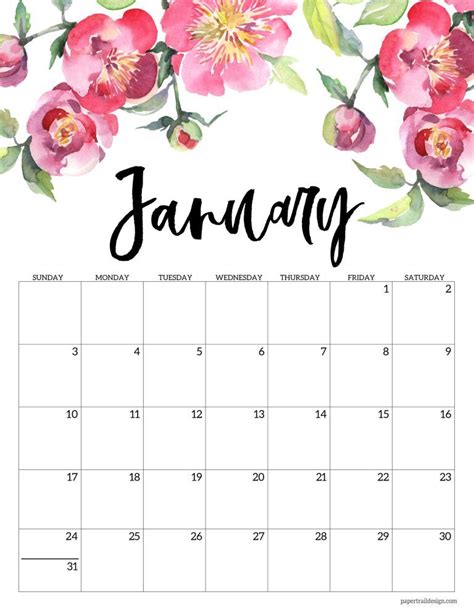 20 Calendar 2021 Floral Free Download Printable Calendar Templates ️