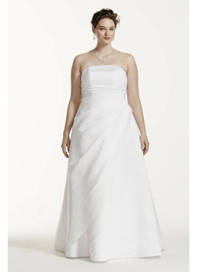 Satin Asymmetrical Skirt Plus Size Wedding Dress Davids Bridal